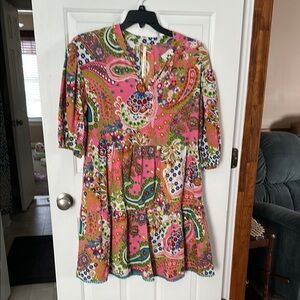 Vibrant Paisley Print Dress